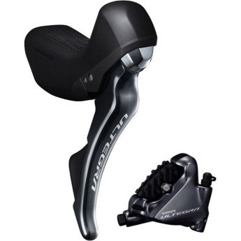 Шифтер/Тормозная ручка SHIMANO ULTEGRA, R8020(левый 2 скорости)/BR-R8070(передний), трос, оплетка, SM-BH90, для 140 мм