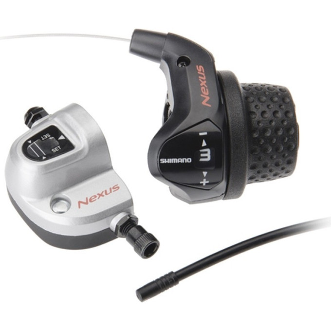 Шифтер SHIMANO NEXUS, 3S41E, 3ск, с bell crank 6, оплетк, 2300мм, черн, коротк. ручк. ASL3S41E230LS
